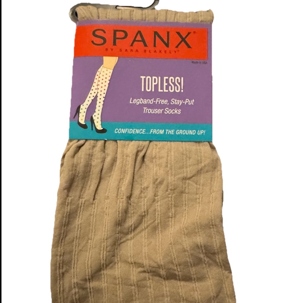 SPANX by Sara Blakely Topless Trouser Socks Knee High 010R Chino Rib Fuller calf